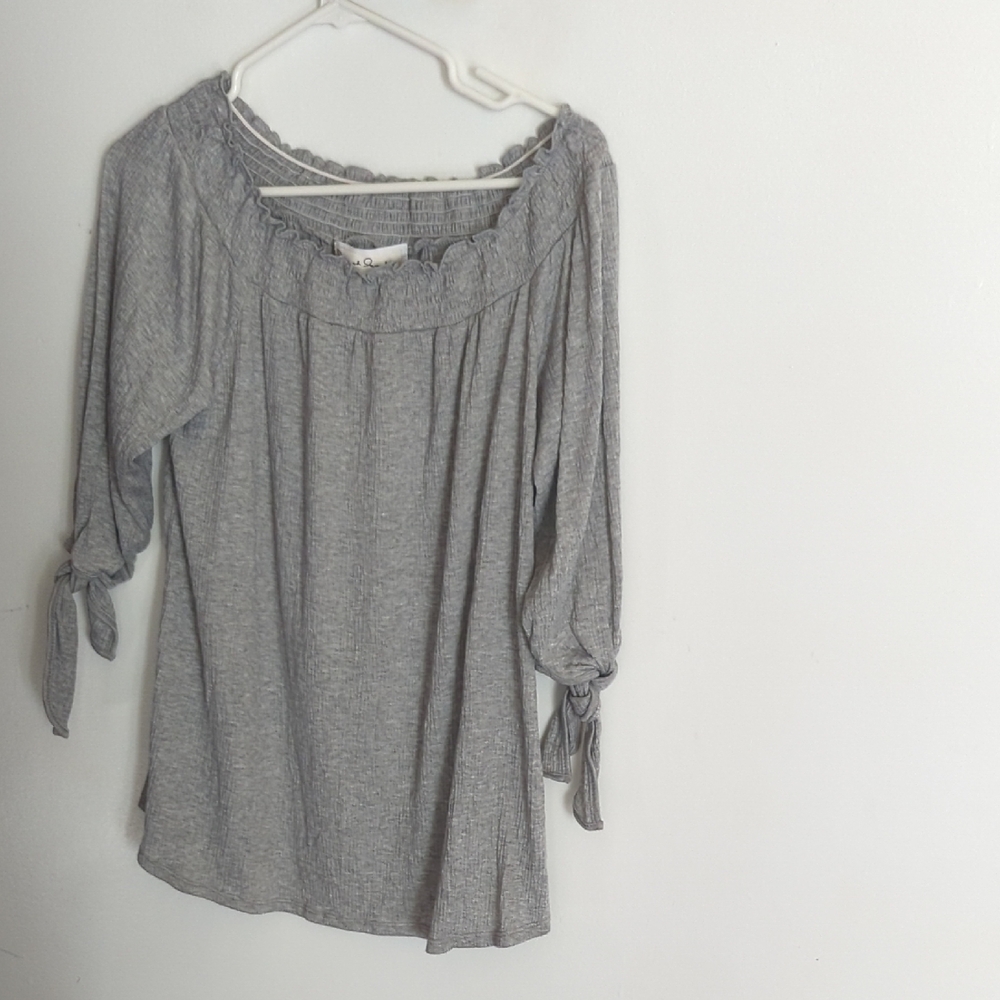 French Laundry Gray Blouse Size Large NWT Capsule Wardrobe